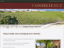 Tablet Screenshot of consiliencewines.com